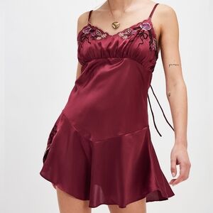 Free people Morning Kiss Mini Slip S red